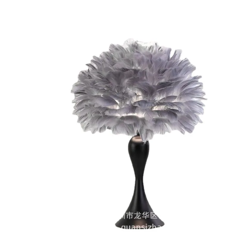 Modern Simple   Creative Light Emitting Diode Feather Table Lamp Decorative Side Table Lamp