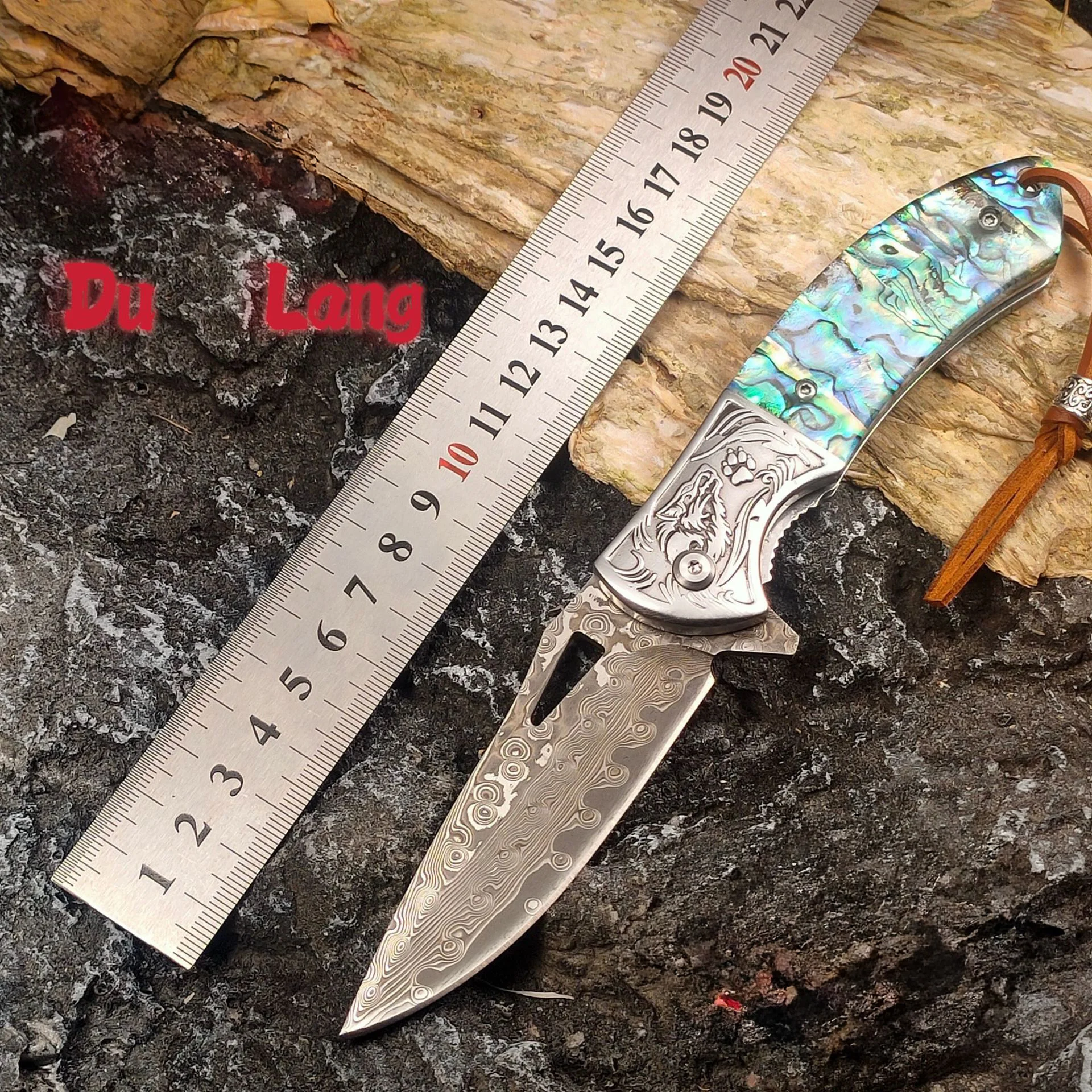 VG10 Damascus steel folding knife, outdoor high-hardness self-defense folding knife, fruit knife, high-quality folding knife