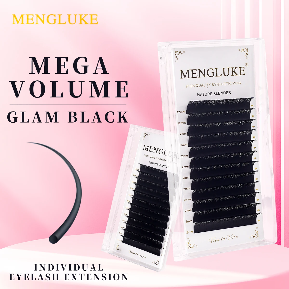 MENGLUKE Classic Eyelash Extensions Soft Matte Black Individual Lashes Natural Premium C/D Curl 8-15mm Wholesale Supply