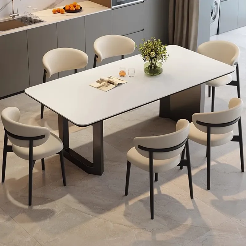 Slate Dining Table and Chairs Set Modern Simple Rectangular Design for Small Apartment Home Use 2024 New Arrival