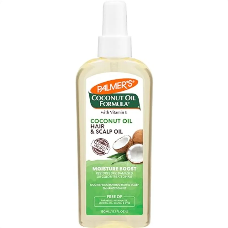 Palmer's Oil de coco Boost de humedad Spray restaurador de aceite para el cabello y el cuero cabelludo Hidratación duradera y brillo para cabello seco o dañado Pr