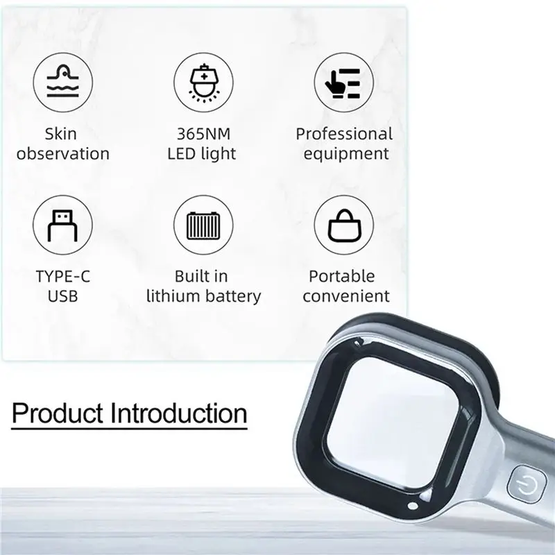 【SUPERDEALS】2X 우드 램프 피부 분석기 휴대용 페이셜 살롱 뷰티 분석기 피부 관리 분석 테스트용 UV 우드 램프