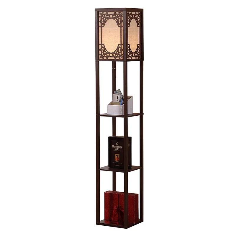 

New Chinese floor lamp living room modern simple wooden bedroom vertical desk decoration housewarming gift