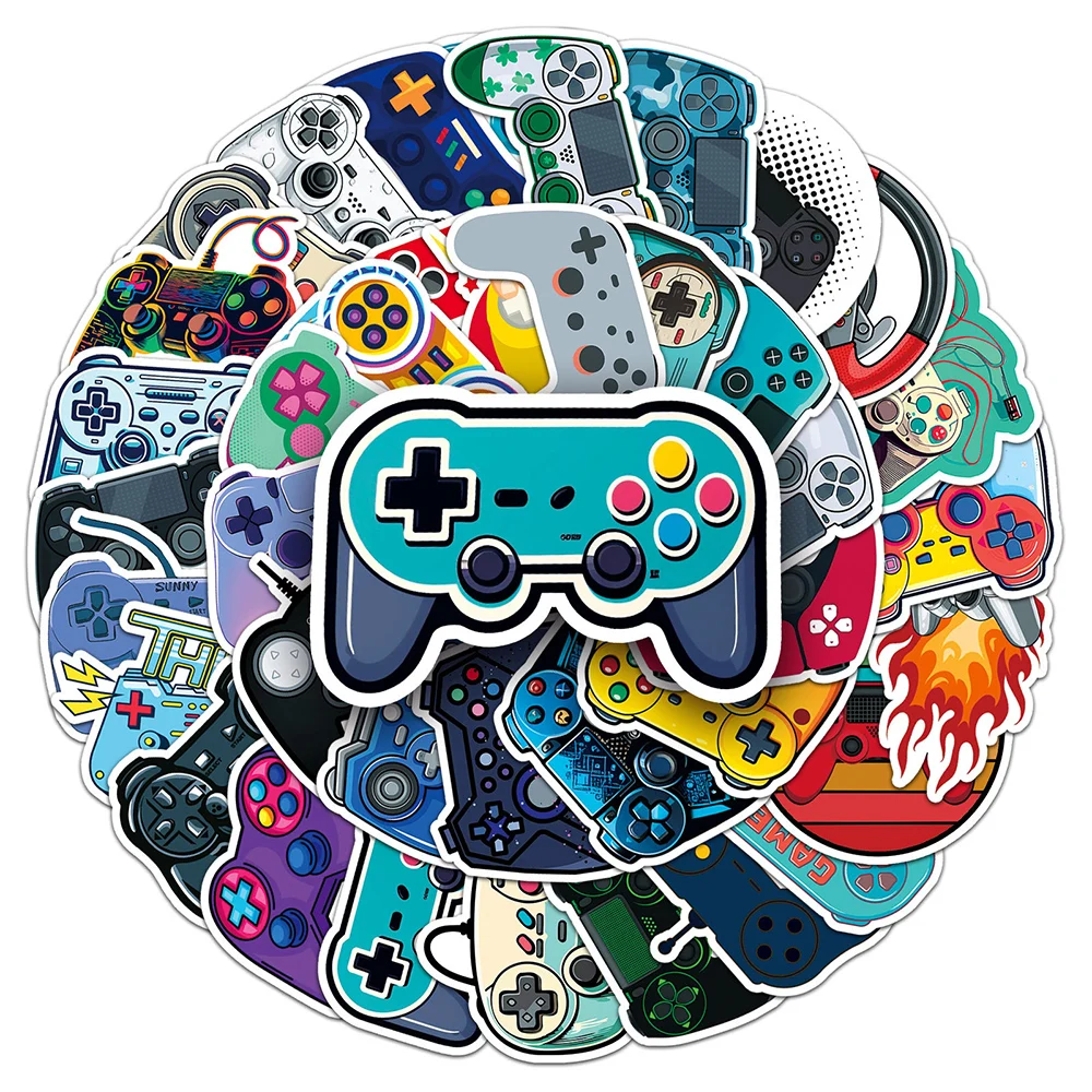 10/30/50pcs Vintage Game Controller Graffiti Stickers Gamepad Cartoon Decals DIY Skateboard Phone Laptop Cool Sticker Wholesale