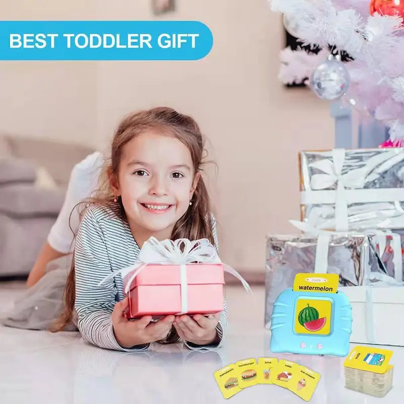 Pocket Speech For 2 Year Olds Portable Toddler Toys Talking Flash Cards Adjustable Card Early Education Device For Family Time