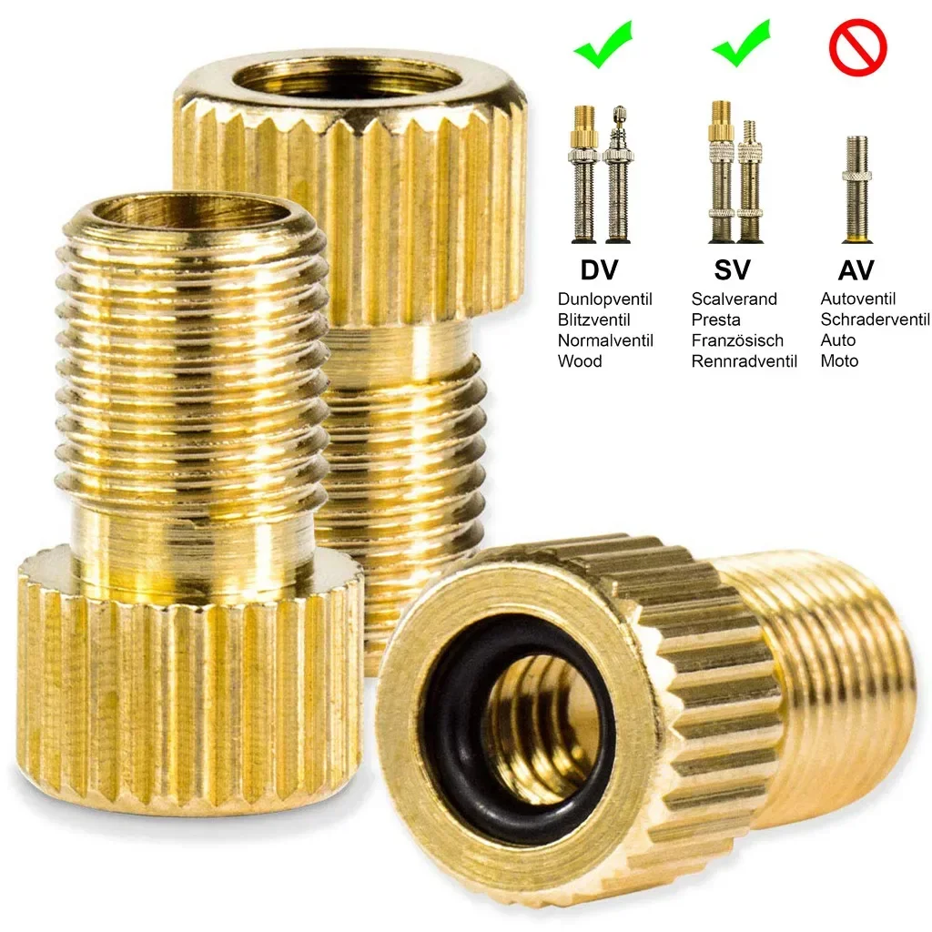 2/5/10PCS Valve Adapters Presta to Schrader for MTB Motorbike Big Wheel Bikes Golden Inflation Accessories image 2