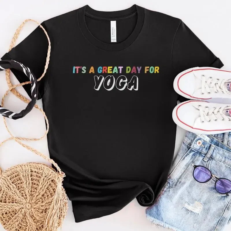 Great Day for Yoga T Shirt Lover Class Exercise Workout Gym Motivational