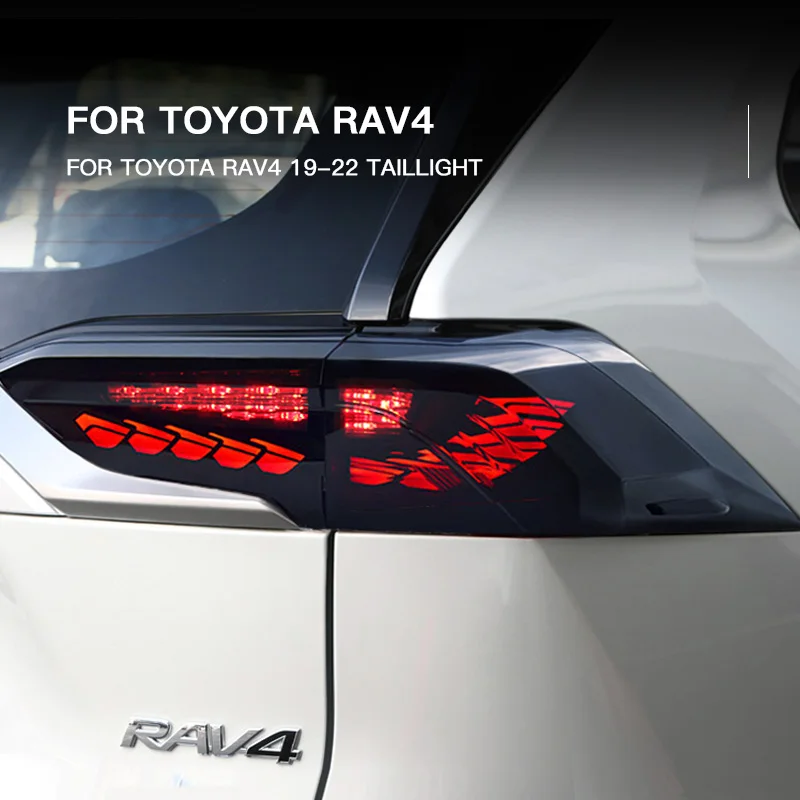 

1 пара светодиодных задних фонарей для Toyota RAV4 2019-2022, аксессуары для авто, задние противотуманные фары, DRL, стоп-сигналы, указатели поворота, установка Plug and Play
