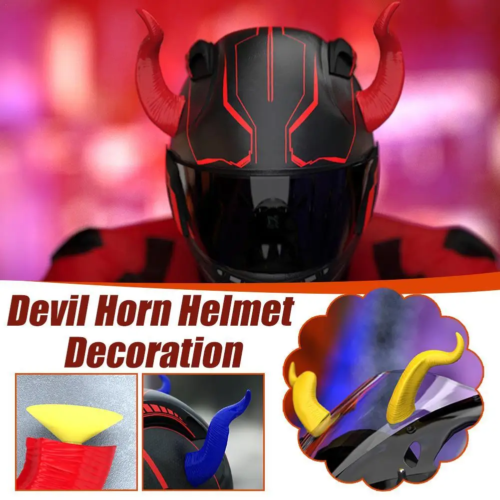 

1 Pair Motorcycle Helmet Decoration Devil's Horns Style Motorbike Helmet Accessories Stickers Cosplay Styling with Sucker