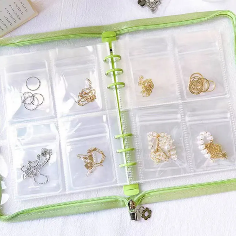 101pcs/Set Zipper Loose-Leaf Binder Book Refill Organizer 6-Hole Metal Binder Card Jewelry Holder Collect Book Notebook School