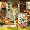 Cat Football Pumpkin Fall Garden Flag Double Sided Yard Decor 12x18In jjp