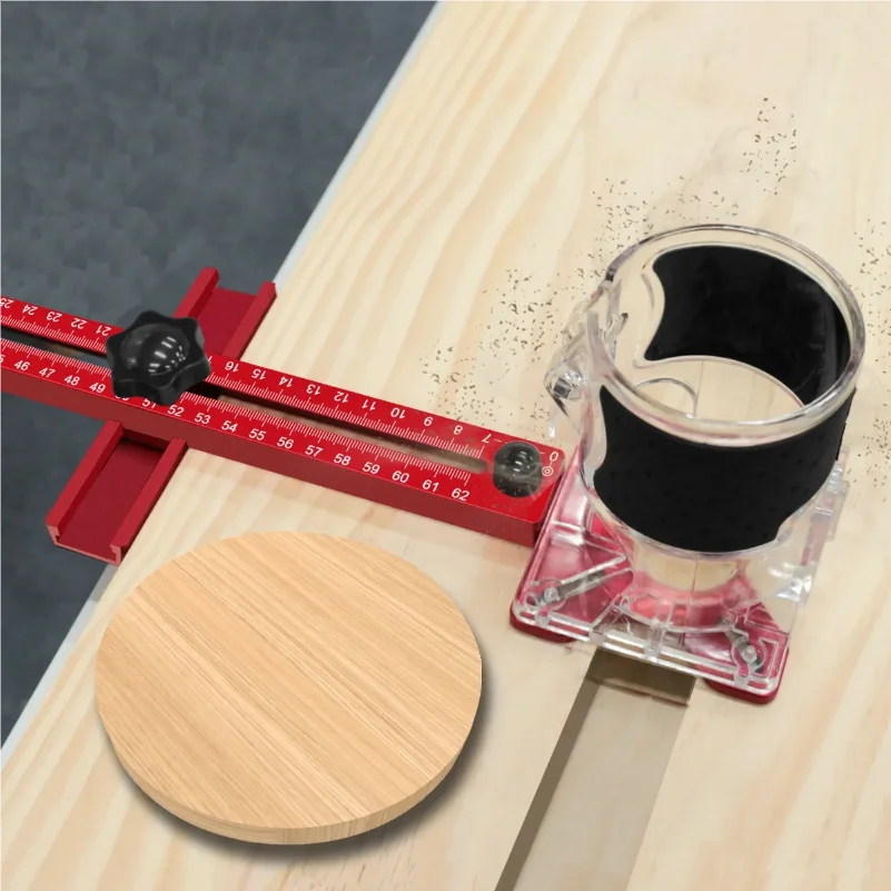 Extended 3 in 1 Router Milling Groove Bracket,9-61cm Radius Router Circle Cutting Jig,Aluminum Cabinet Hardware Jig for Woodwork