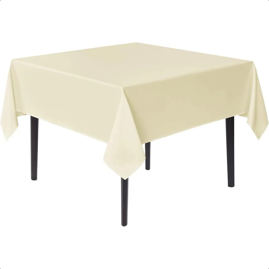 

Square Tablecloths 54x54 Inch Beige Fabric Table Cloth for Square or Round Tables Washable Polyester Table Cover for Dinner Hol