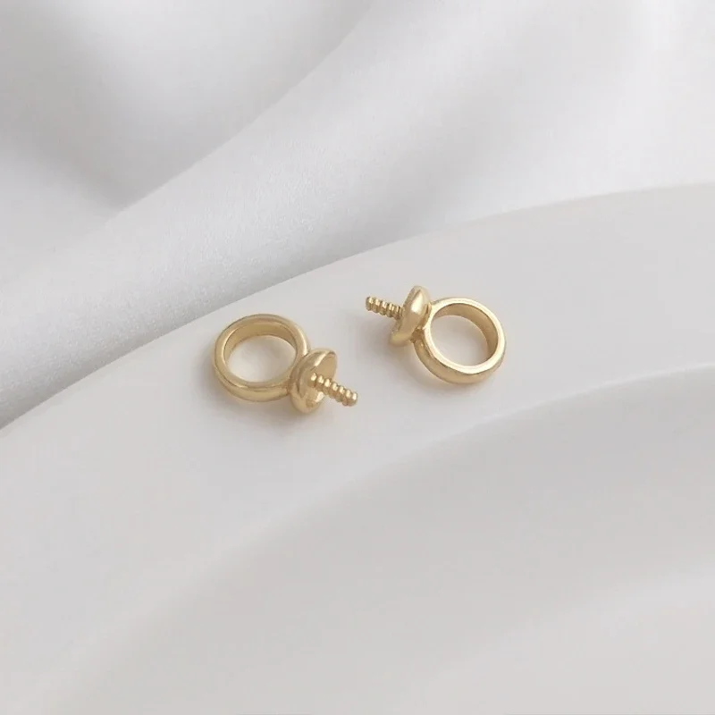真鍮と金メッキの真珠のネジ,ピン,ペンダント,日曜大工のイヤリング,ジュエリー作りのアクセサリー,10個