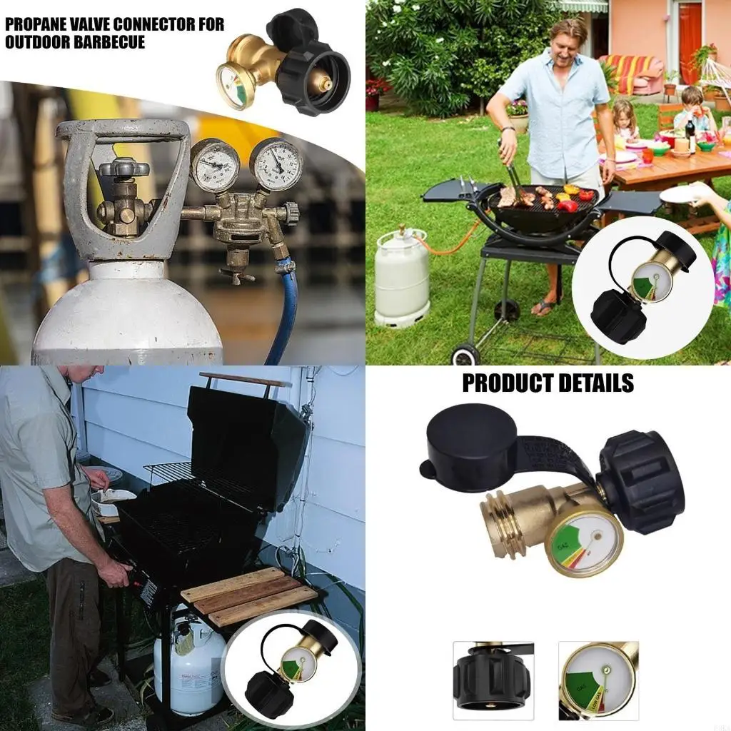   Propane Tanks Adapter for Grilling Practical Universal Pressure Gauge Connector