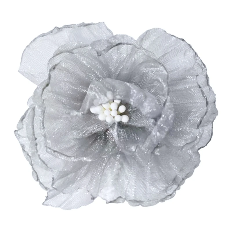 Y1UB Ruffle Lace Trim Flower Organza-Lace Burning Flower Ribbon Craft Sewing