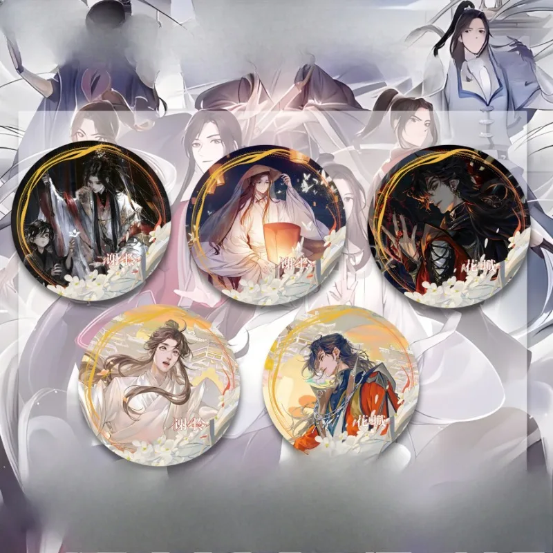 5.8cm Heaven Officials Blessing Xie Lian Hua Cheng Anime Character Peripheral Badges Game Character Badges Two Dimensional Gifts