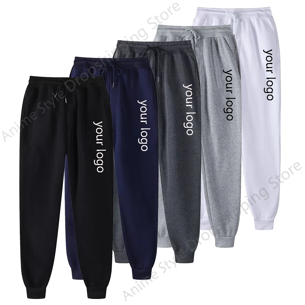 

New Custom Your Logo Trousers Men Women Diy Text Couple Sports Pants Fashion Print Casual Jogging Pants Fleece Solid Color S-4Xl