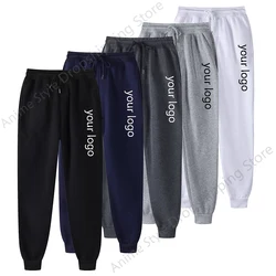 Nuovo personalizzato il tuo Logo pantaloni uomo donna testo fai da te coppia pantaloni sportivi stampa moda pantaloni da Jogging Casual in pile tinta unita S-4Xl