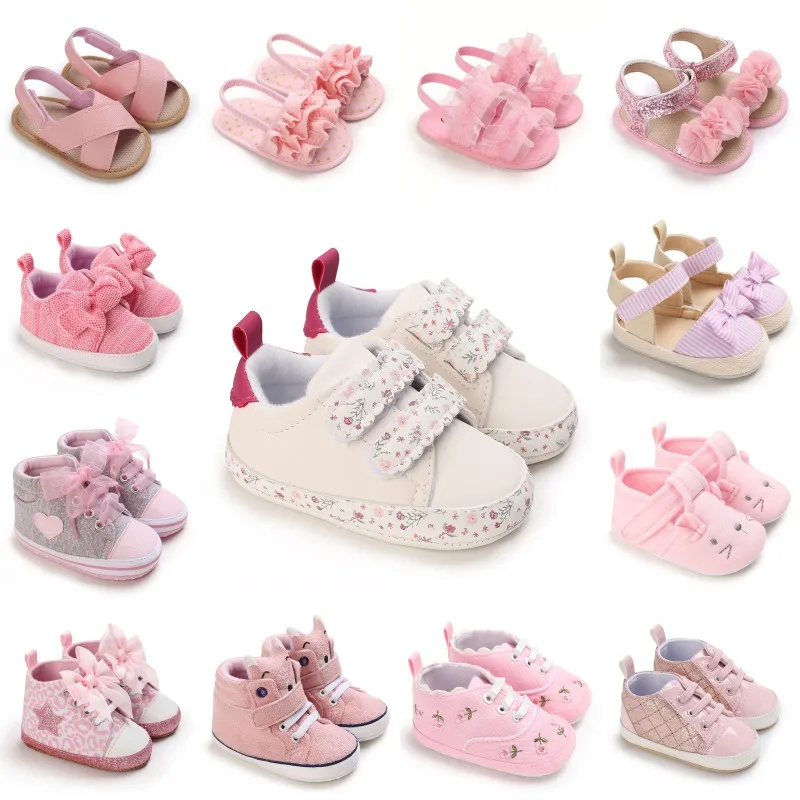 

Newborn Baby Girl Casual Canvas Shoes Flower Cotton Sole Non-slip Baby Shoes Female Infant First Walkers Crib Shoes First Step