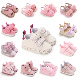 Newborn Baby Girl Casual Canvas Shoes Flower Cotton Sole Non-slip Baby Shoes Female Infant First Walkers Crib Shoes  First Step