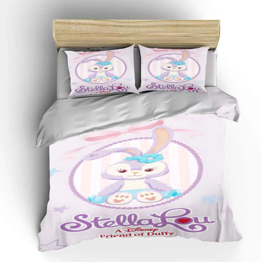 Duffy and Friends Bedding Set Children Disney 3 Pieces King Size Bed Set Pillowcase Adult Bed Cover Bedroom Quilt Duvet Gift