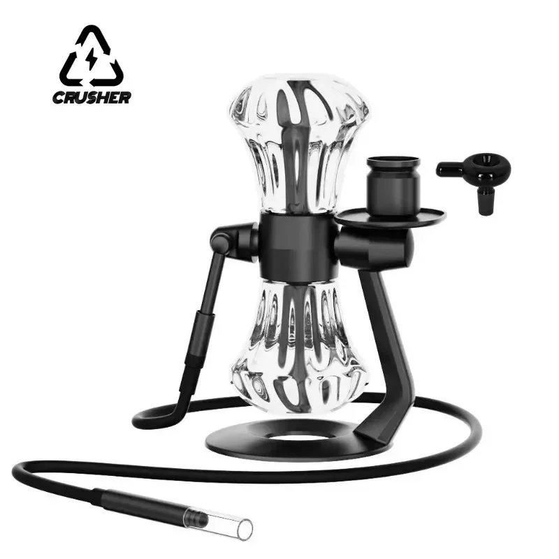 

Diamond Gravity Hookah Set 360 Degree Rotation Glass Chicha Bowl Water Pipe Narguile Complete High Quality Shisha Kit Gift Box