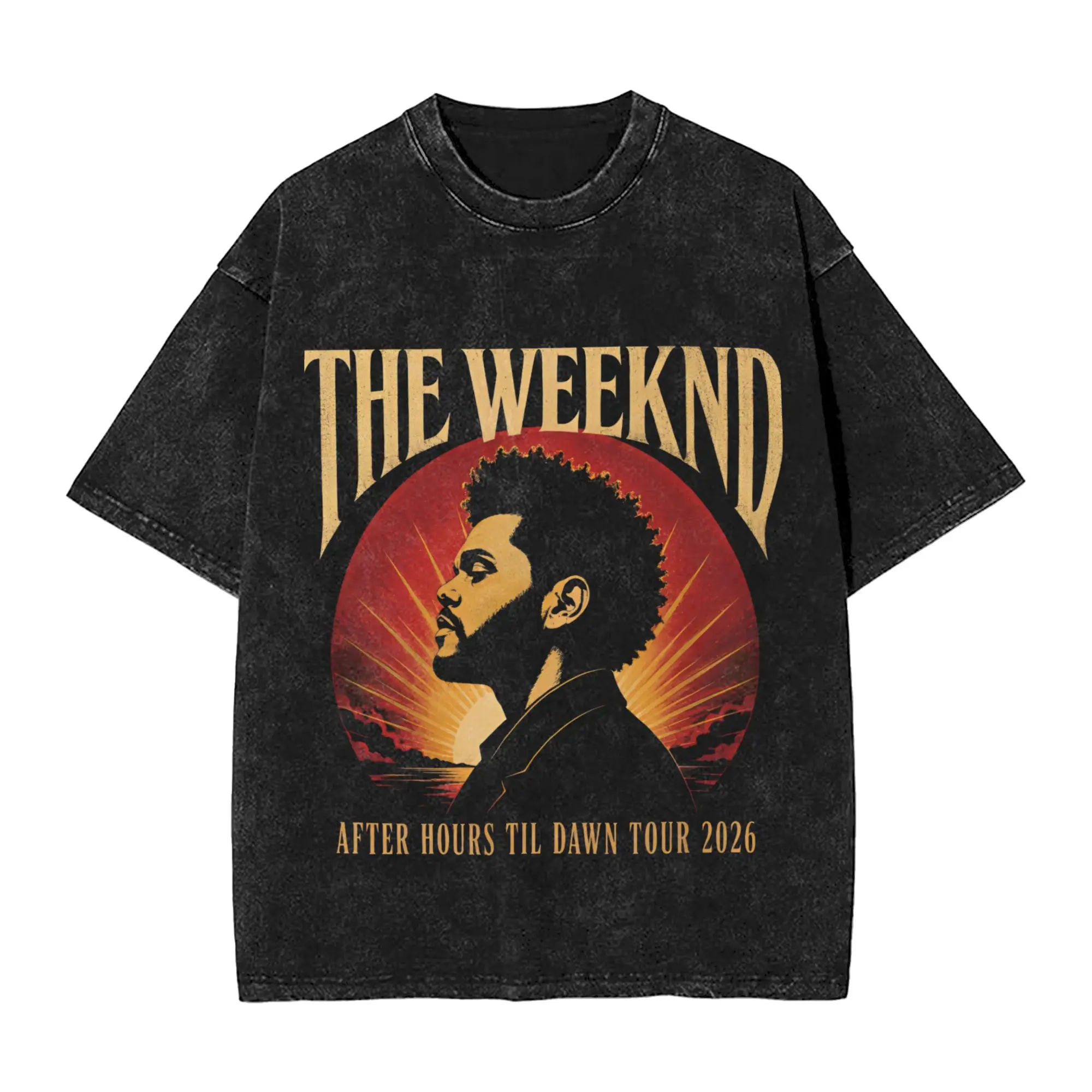 The Weeknds After Hours til Dawn Stadium Tour 2026  Outfit Washed T Shirts for Men Women Streetwear Hip Hop T-Shirt