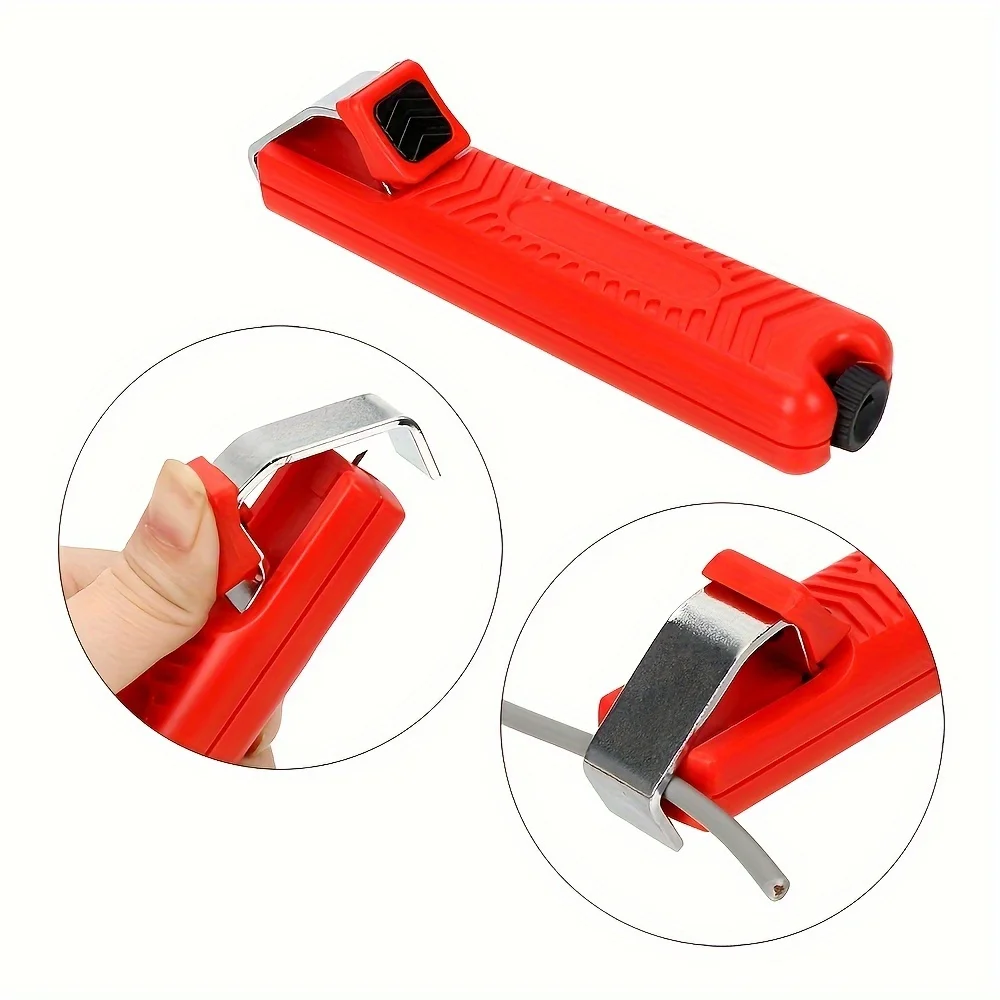 

Cable Knife Stripper Wire Stripping Tools Plastic Handle Diameter 8-28mm PVC Electrician Knife Adjustable Cable Stripping Knife