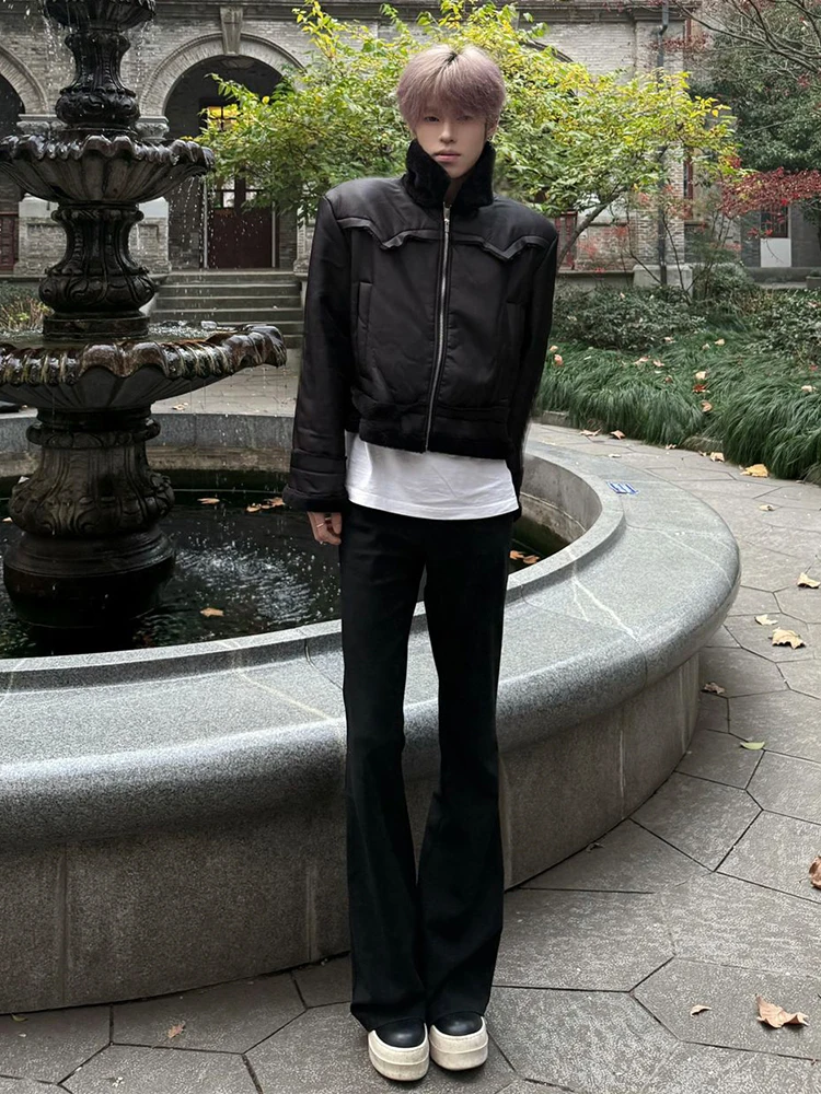 

Bla Cleanfit Flared Denim Jeans Men's Autumn Winter Fce High Street Vibe American Sle Slim Straight Leg Jeans