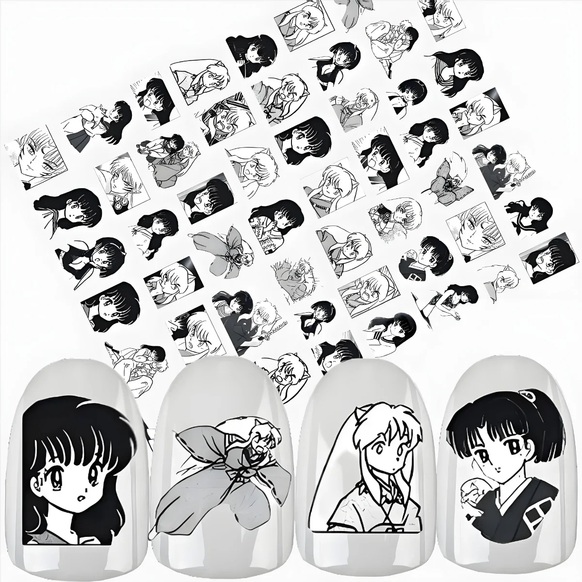 TSC-264-265 , Inuyasha, Morha, autocollant d'art d'ongle de chasseur d'anime pour la mode d'ongle de bricolage
