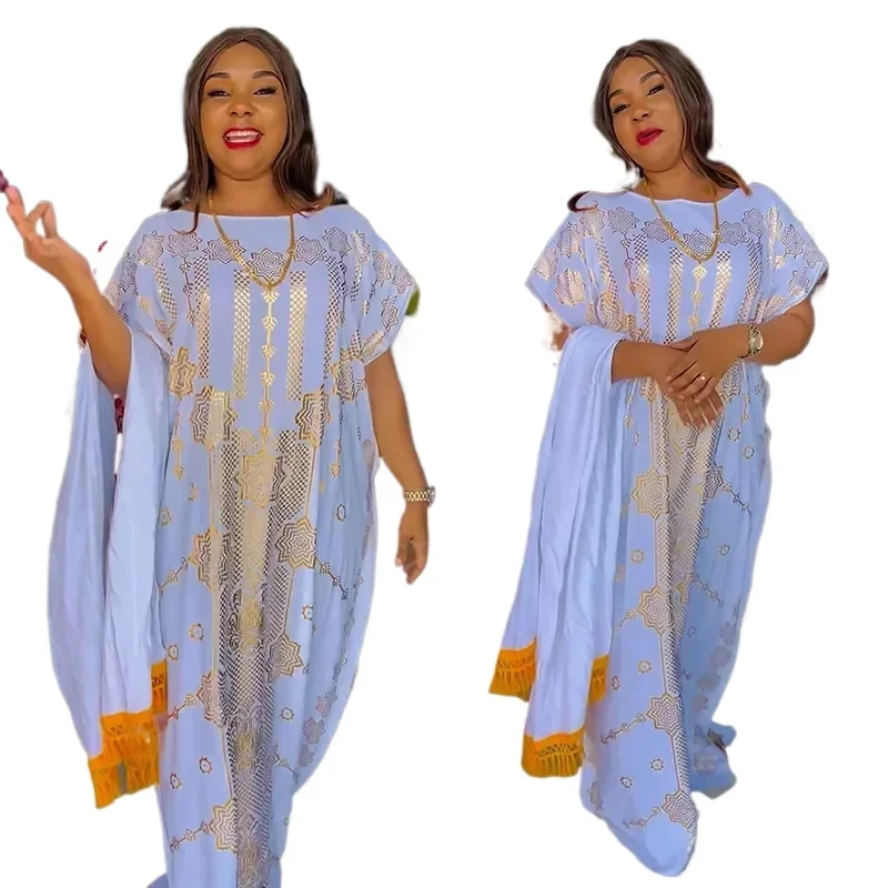 

2024 African Dresses for Women Traditional New Eid Muslim Caftan Abaya Satin Print Robe Party Abayas Ramadan Kaftan Caftan Gowns