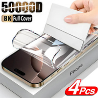 4Pcs Full Cover Hydrogel Film Screen Protector For iPhone 16 15 14 13 12 11 Pro Max Mini XR XS Max 7 8 16 Plus Protective Film