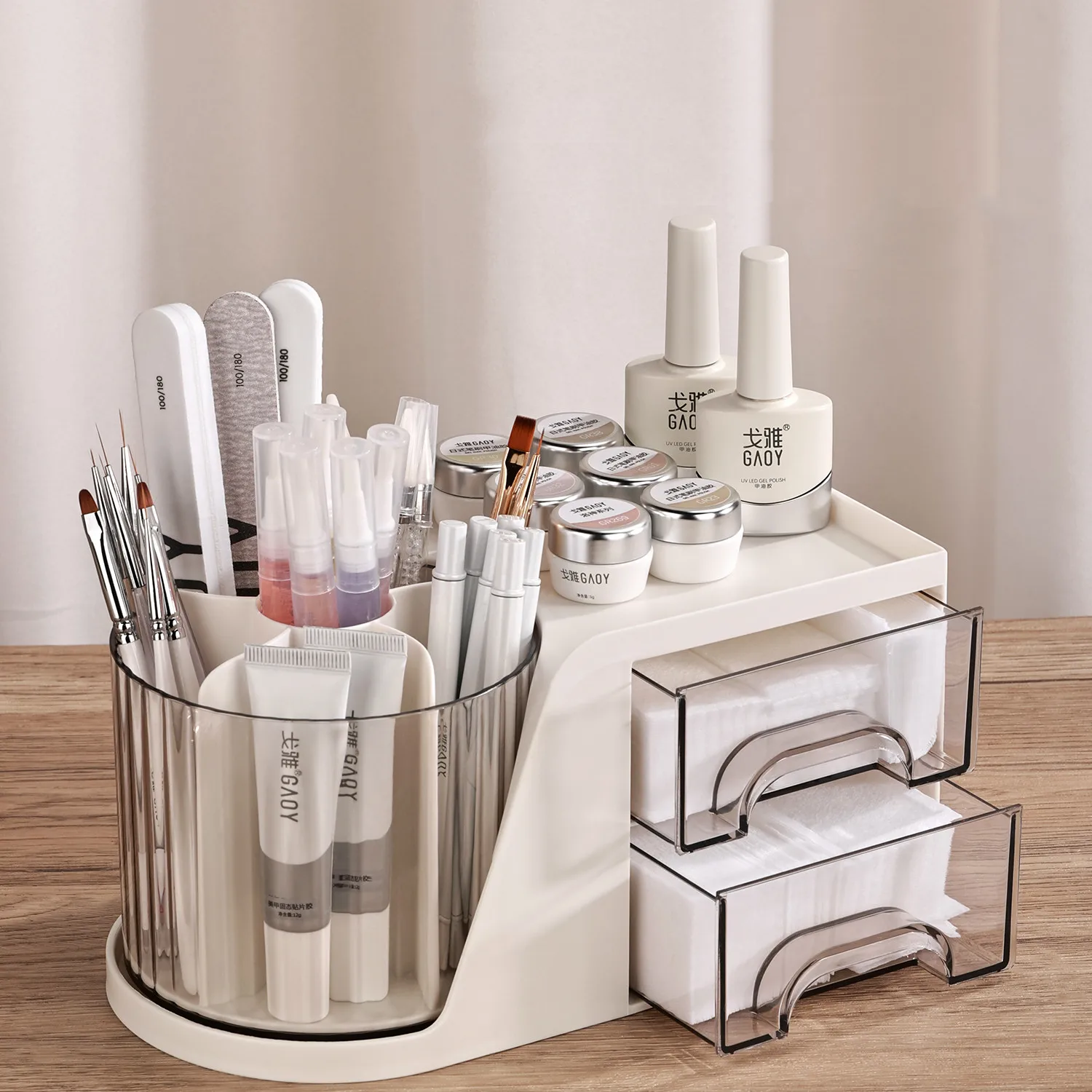 

Multifunctional Nail Art Tools Storage Box Nail Brushes Container Manicure Tools Holder Large Capacity Nail Tools Organizer