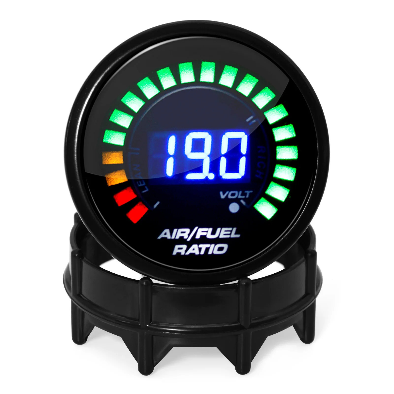 52MM Universal Auto Air Fuel Ratio Gauge Smoked Face AFR LED Digital Voltmeter 12V VOLT Oxygen Sensor For Gasoline Racing Car