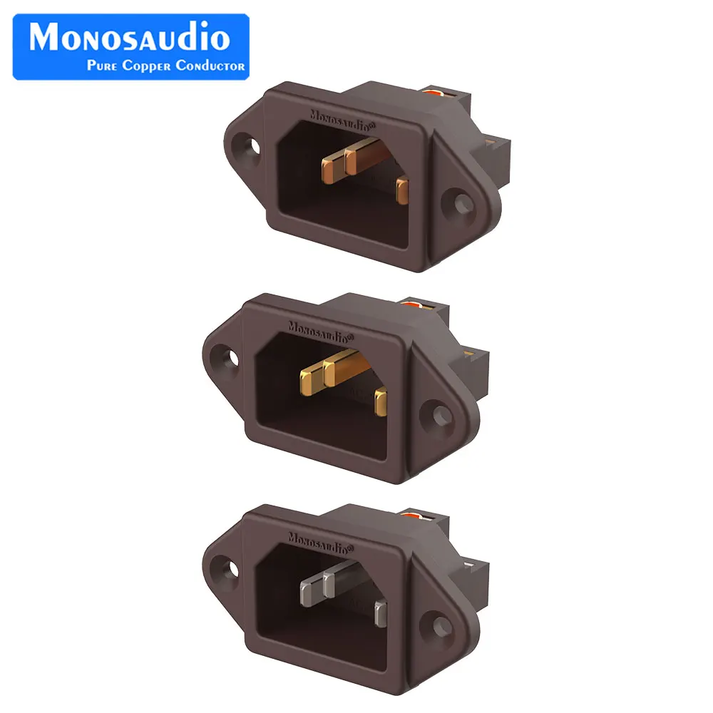 

Monosaudio IC72 Hi End IEC Socket Power Plug Pure Red Copper Gold/Rhodium Plated Connector AC 250V 15A Connector Socket