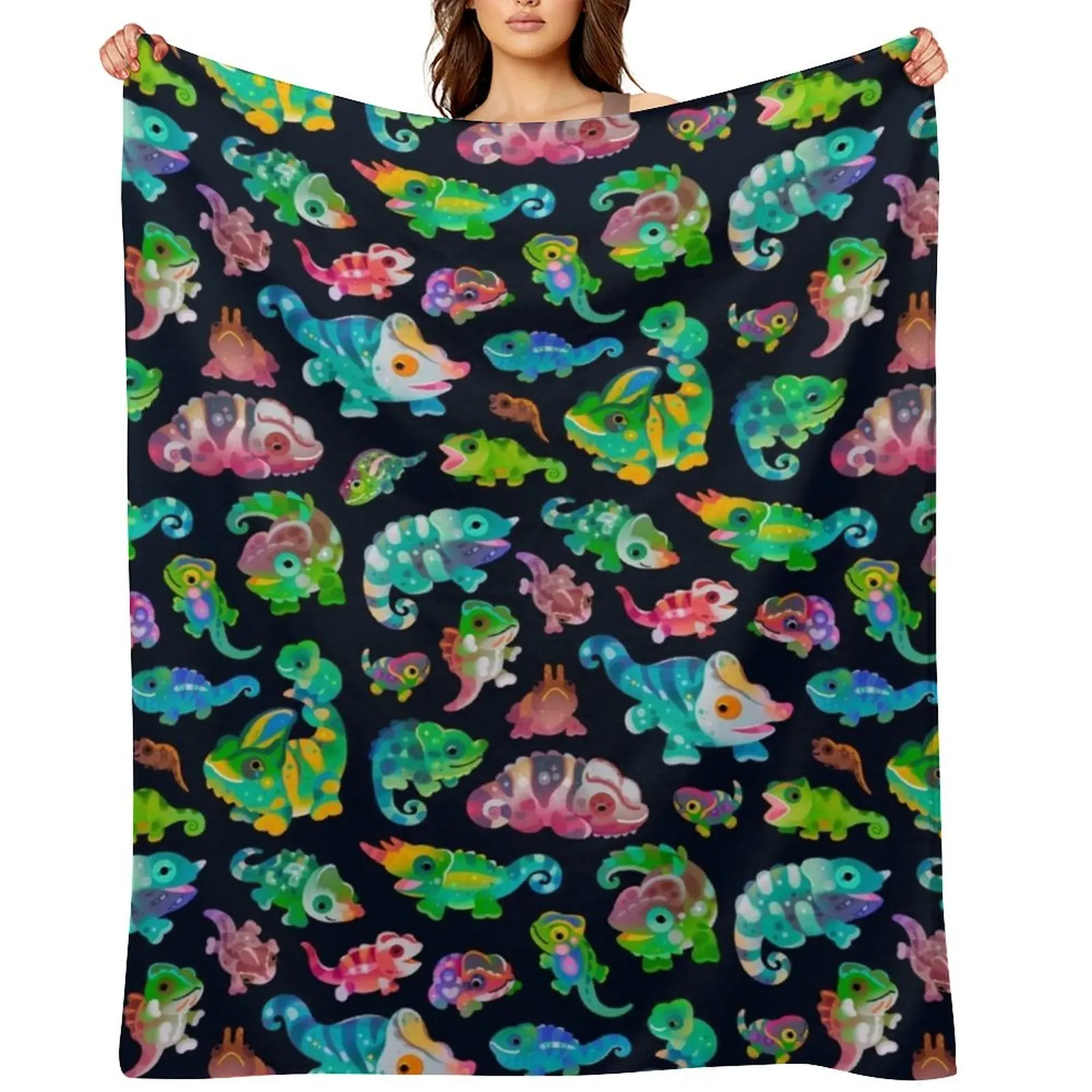 

Chameleon Throw Blanket Shaggy Loose Thermals For Travel for sofa Blankets