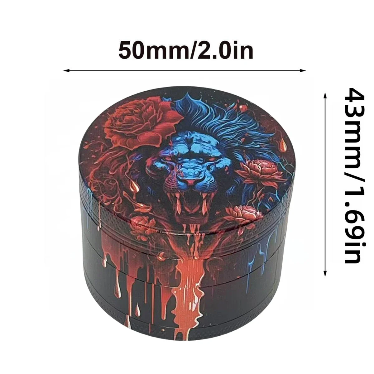 Moedor de Ervas Manual de 2 Polegadas, 4 Camadas, para Especiarias, Pimenta, Sal, Moedor de Tabaco, Ferramenta para Fumar