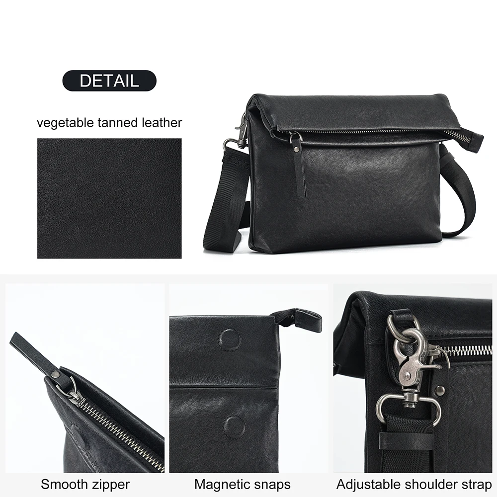 New multifunctional casual men's bag cowhide crossbody small bag men's leather trendy single shoulder crossbody bag