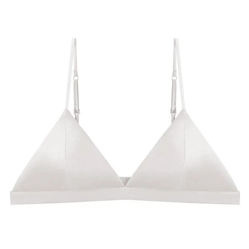 Silk elastic ultra-thin underwire bra with chest pads small chest soft cup mulberry silk French sexy lingerie