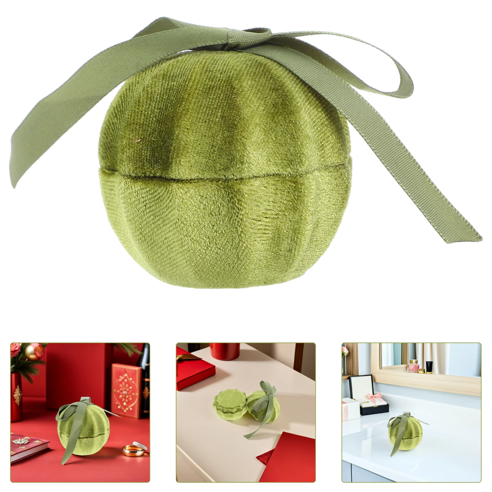 

Pumpkin Jewelry Box Ring Presentation Case for Proposal Wedding Engagement Display Organizer Storage for Rings