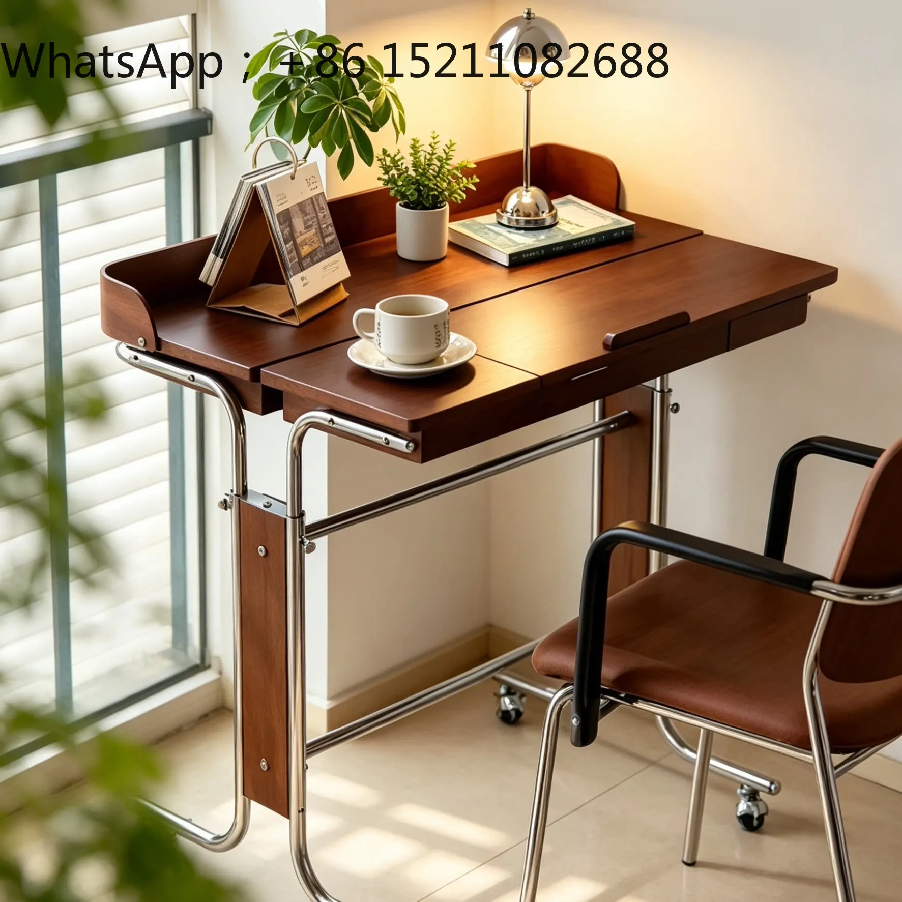 SCY medieval lifting computer learning folding bay window stainless steel desk work dresser