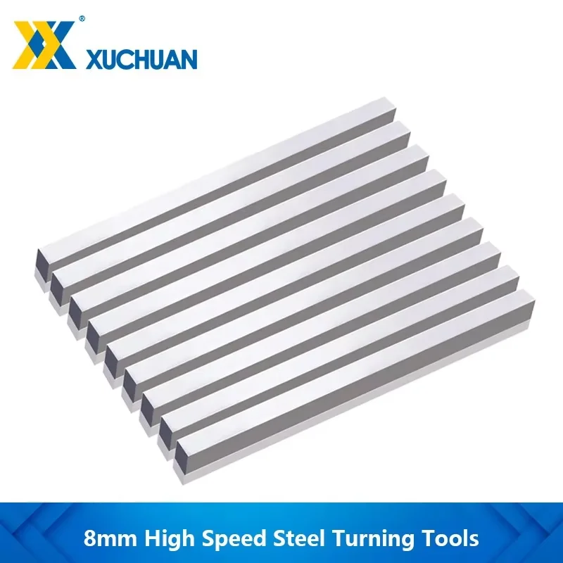 

1pc High Speed Steel Turning Tools CNC Lathe Turning Tool Steel Square Cutting Bar for Engineering Cutting 8x200mm
