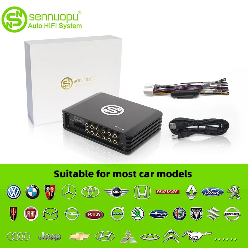 Sennuopu DP X10 Car Audio 4 Ch Power Amplifier 8 Channel Dsp Processor Bluetooth Amp Equalizer Amplificador Automotivio Sound