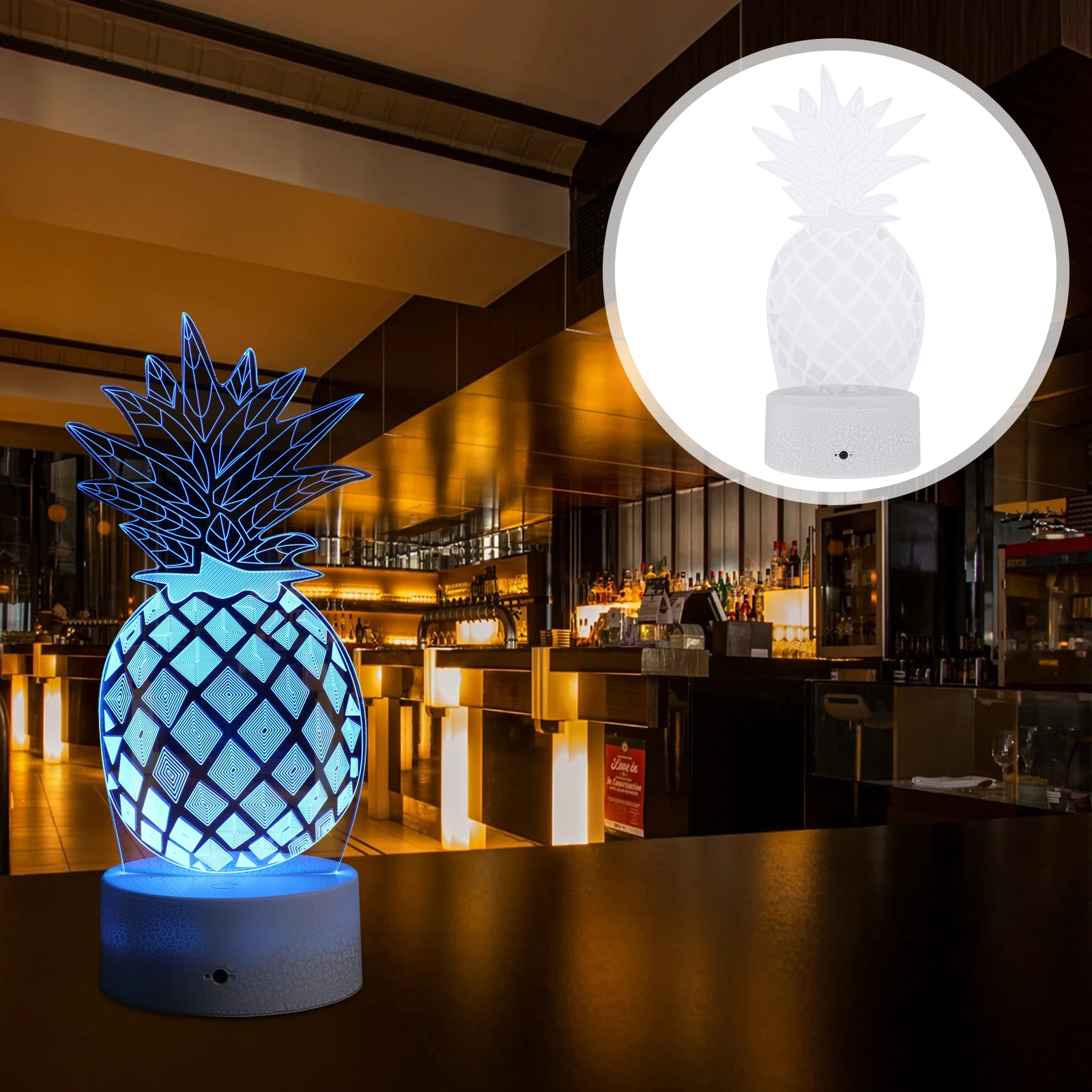 

Pineapple Light Night Pineapple Visual Lamp Desk LED Child Bedroom Acrylic Safe Visual Lamp Low Heat
