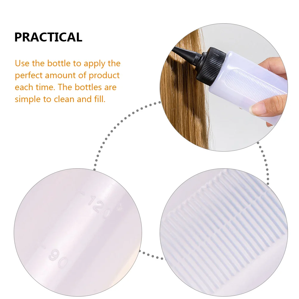 

5Pcs Bottles Durable Squeeze Bottles for Salon Hair Coloring Wash Bottle Water Dropper Plastic Container