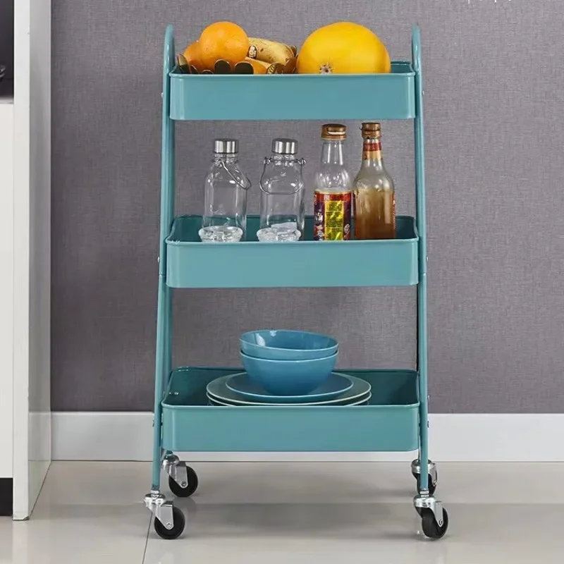 

Nordic Household Storage Cart - Multi-Layer Mobile Kitchen Organizer with Breathable Mesh Baskets Versatile Bathroom Cart