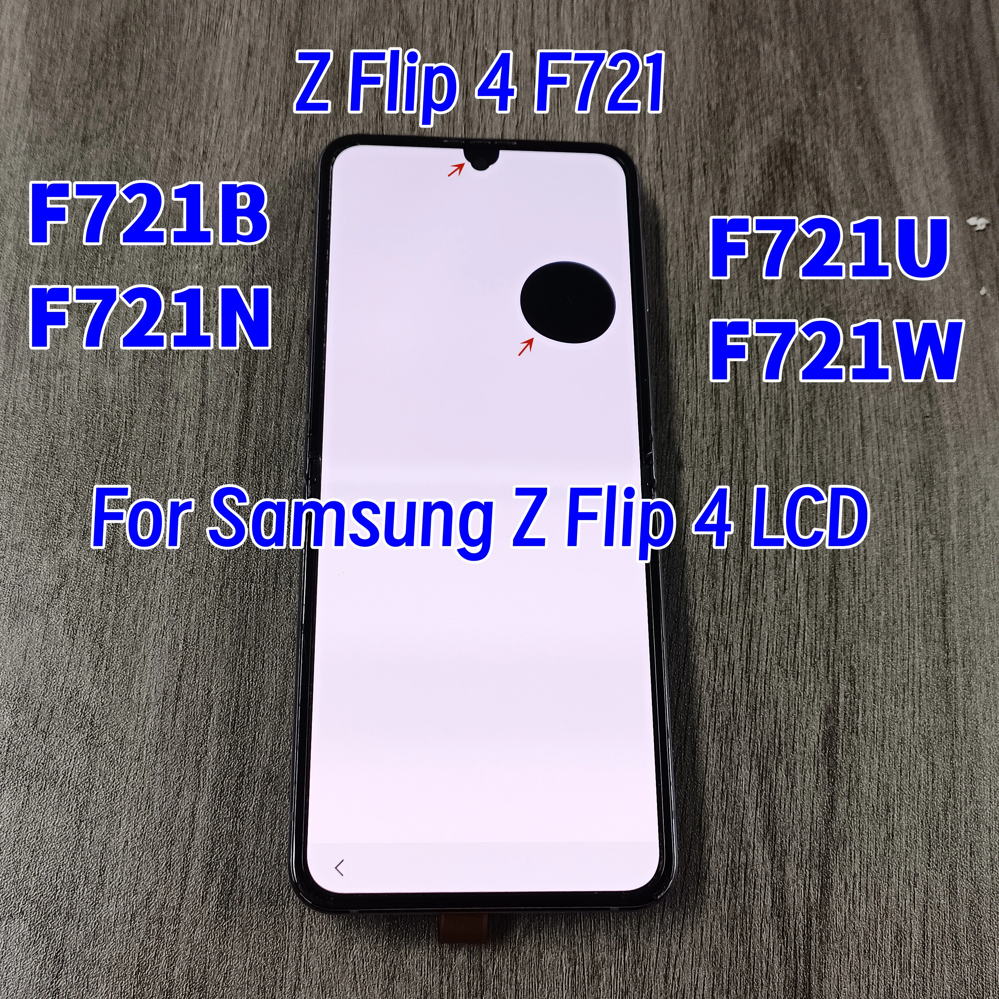 Super Amoled Screen For Samsung Z Flip4 Lcd Sm-f721u F721b F721 Display Touch Screen Assembly Z Flip 4 With Defect With Lines