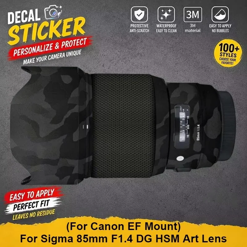 For Sigma 85mm F1.4 DG HSM Art Lens (For Canon EF Mount) Sticker Vinyl Protective Wrap Anti-Scratch Premium Personalized Decal