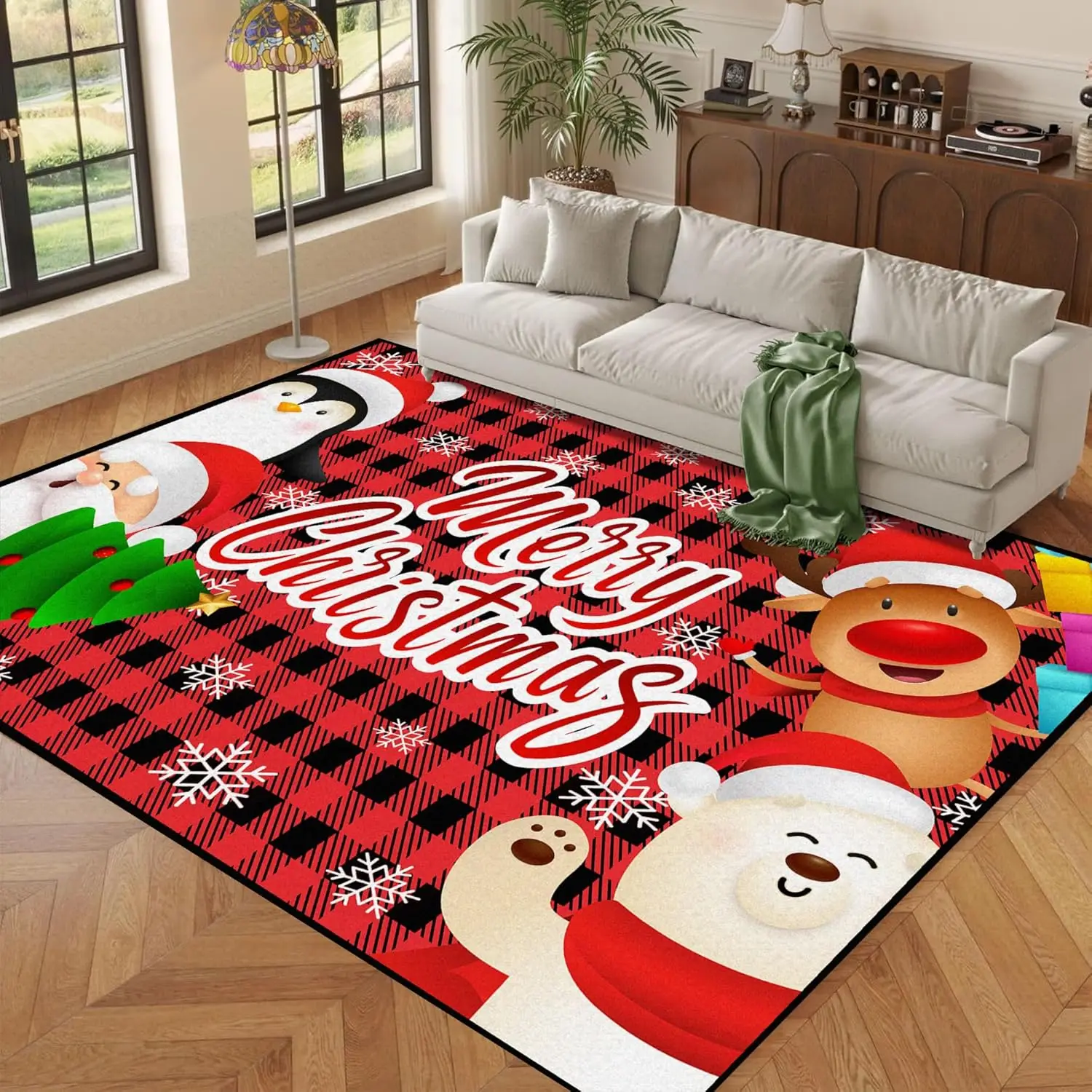 

Рождественские коврики, рождественская елка, снежинка, нескользящий моющийся коврик, внутренние коврики, напольные коврики, ковер для гостиной, спальни, столовой